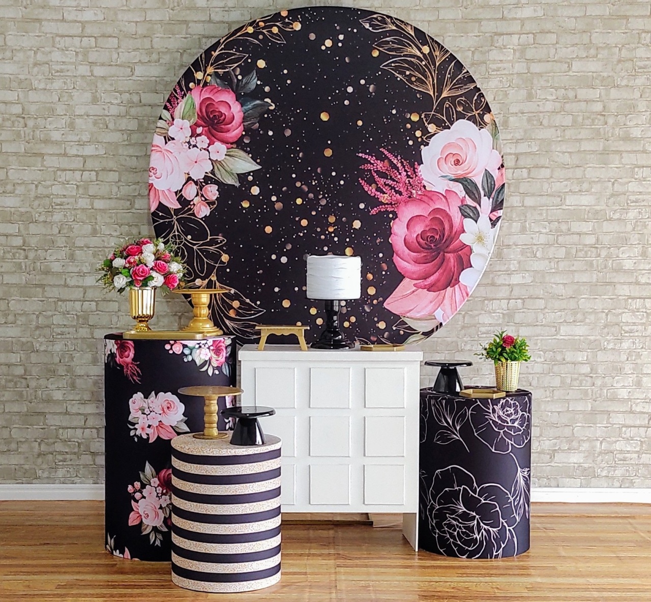 Floral Preto Kit Ouro - DFEST PEGUE E MONTE