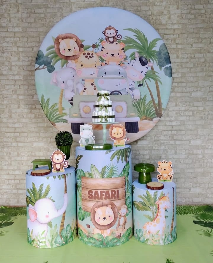 Safari Cha de Bebe Kit Prata  - DFEST PEGUE E MONTE