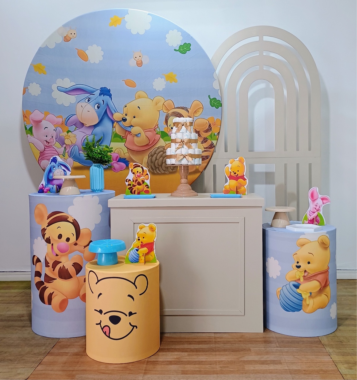 Ursinho Pooh C/Painel Mdf Cha de Bebe - DFEST PEGUE E MONTE