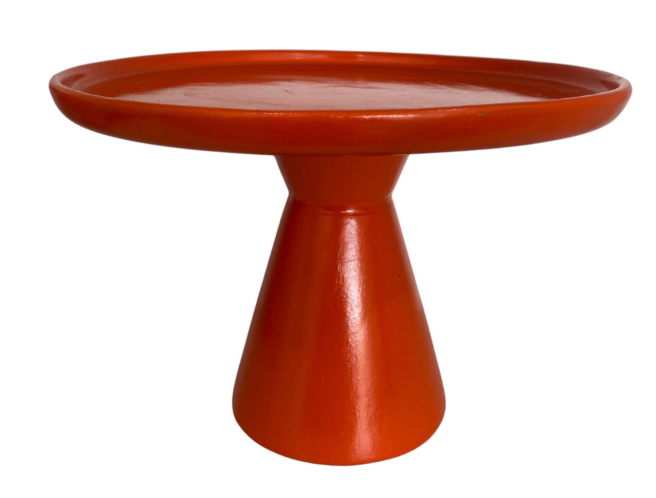 403- Boleira de Ceramica Detalhe Cone Laranja Red 26 Cm Larg X 17,5 Cm Alt - G  - PRIME DECOR RJ