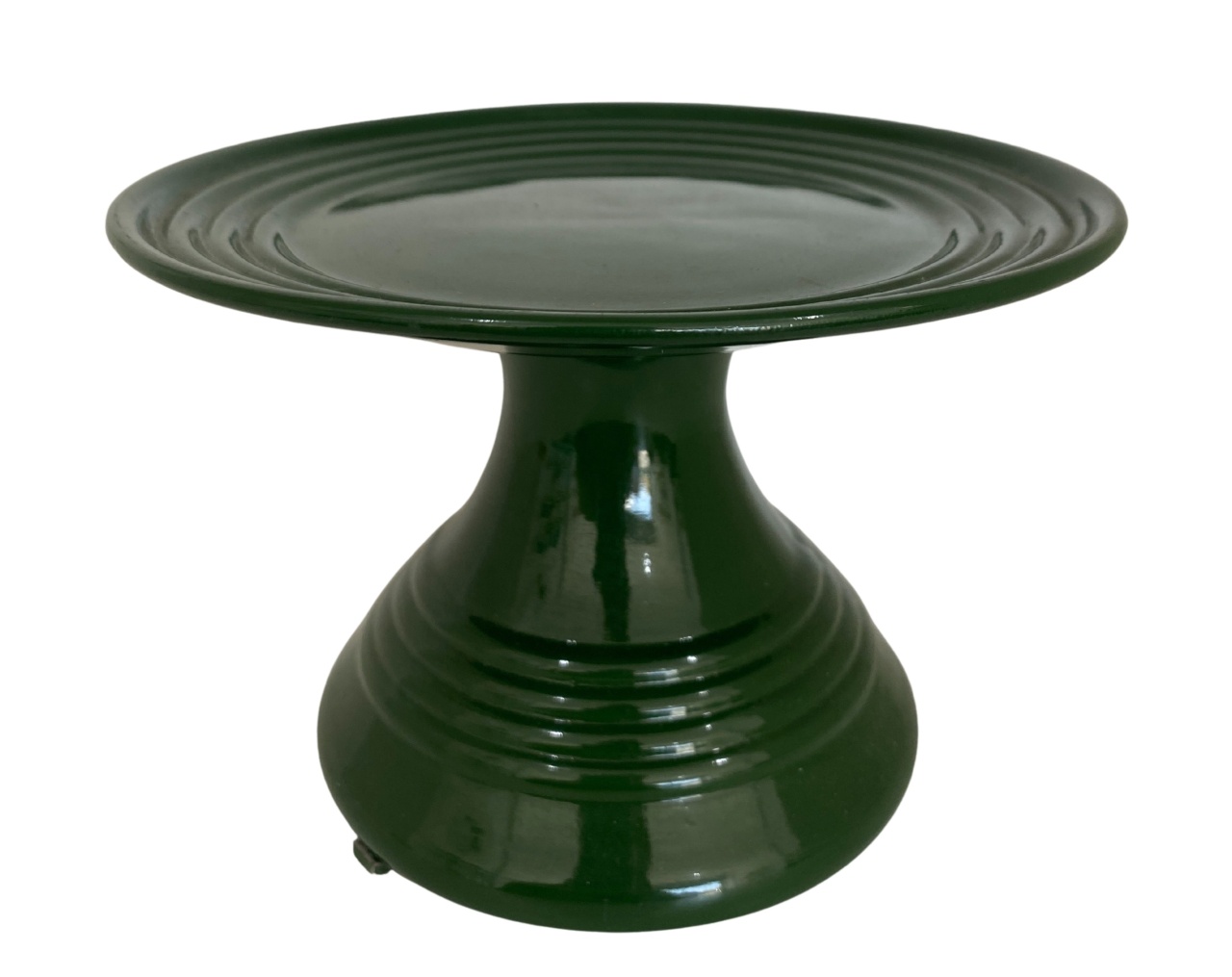 393- Boleira de Ceramica Detalhe Romana Verde Floresta 17 Cm Larg X 11,5 Cm Alt- P - PRIME DECOR RJ