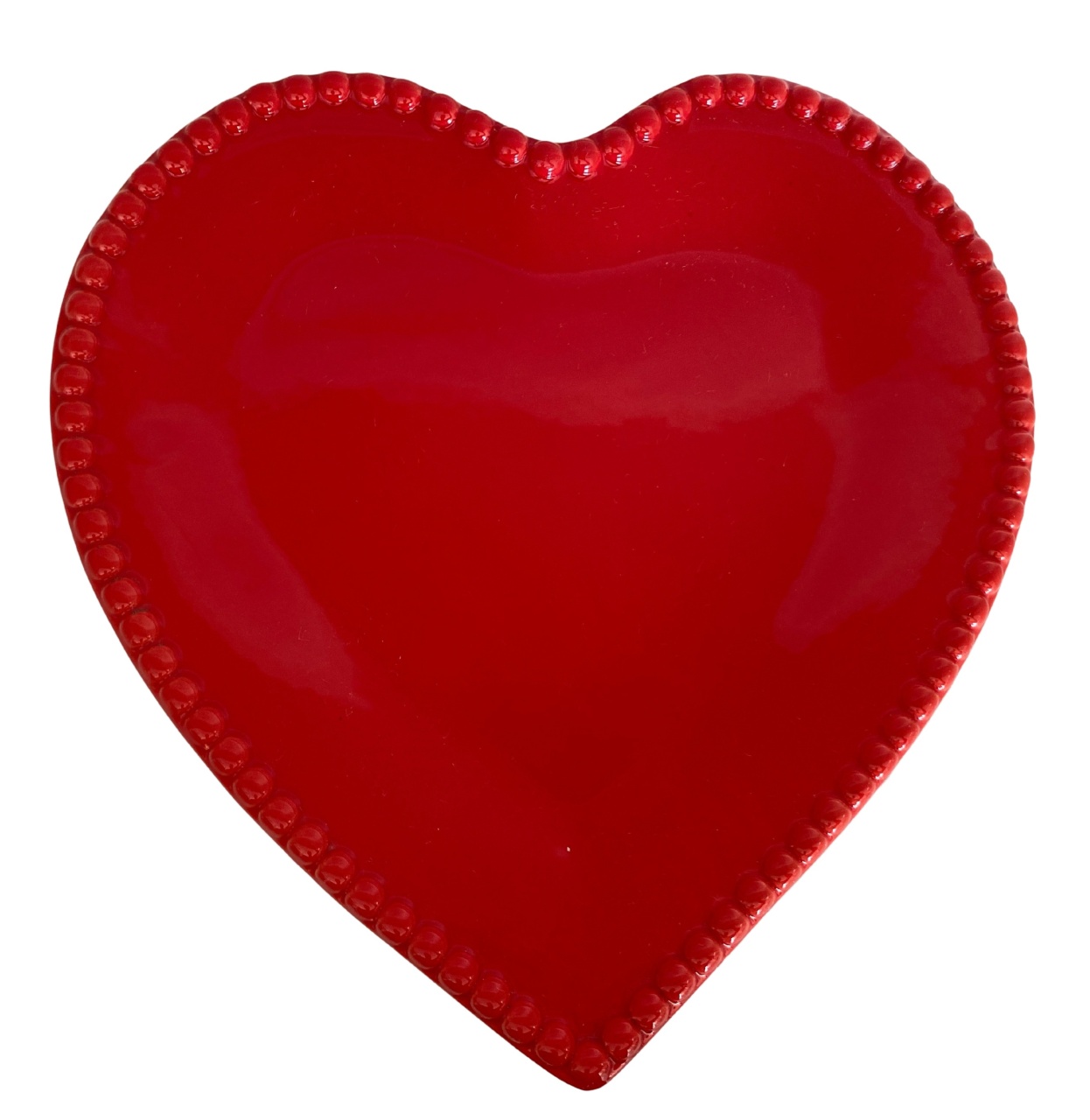 365- Bandeja Ceramica Coracao Vermelho Sangue 25 ,5 Cm X 2 Cm Alt -  G - PRIME DECOR RJ