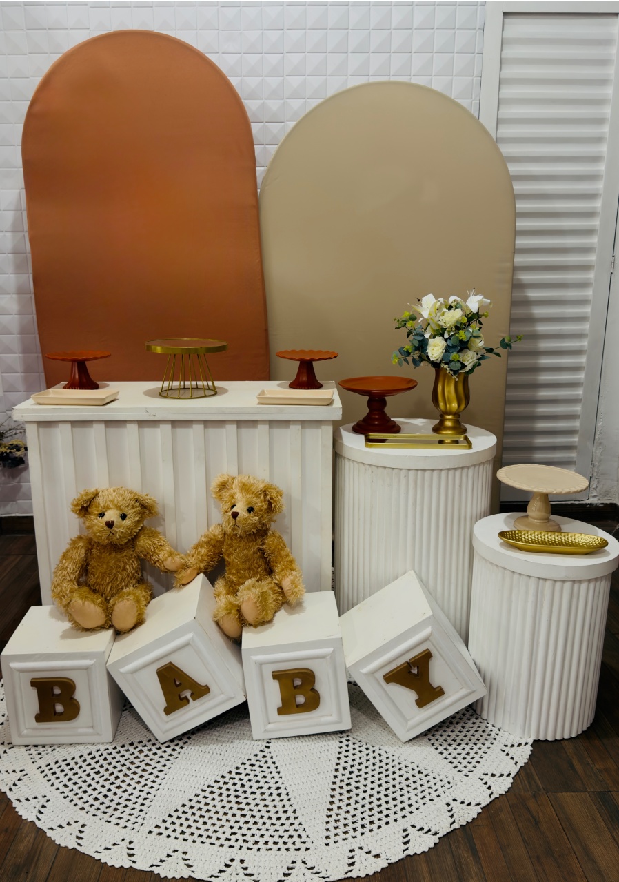 Chá de Bebê Terracota E Bege - PRIME DECOR RJ