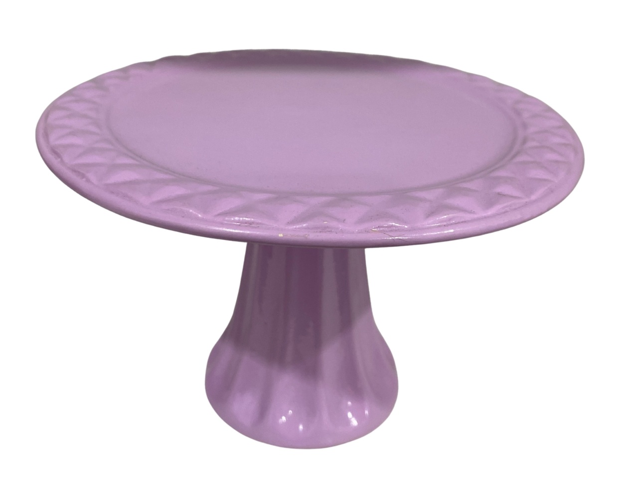 405- Boleira de Ceramica Detalhe Diamante Lilas 20,5 Cm Larg X 13,5 Cm Alt - P  - PRIME DECOR RJ