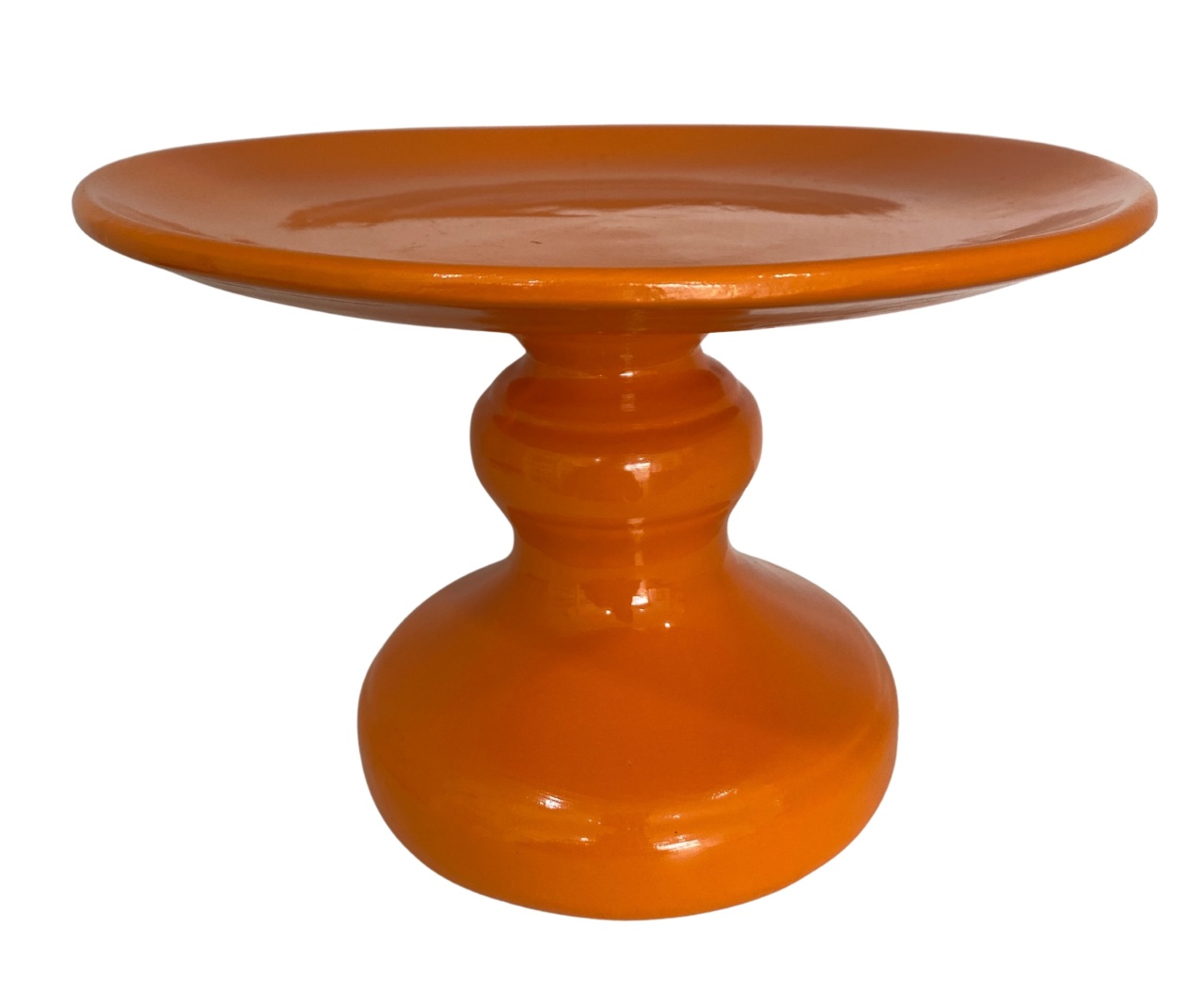 430- Boleira de Ceramica Detalhe Torneado Laranja Honey 25,5 Cm Larg X 16 Cm Alt - M - PRIME DECOR RJ