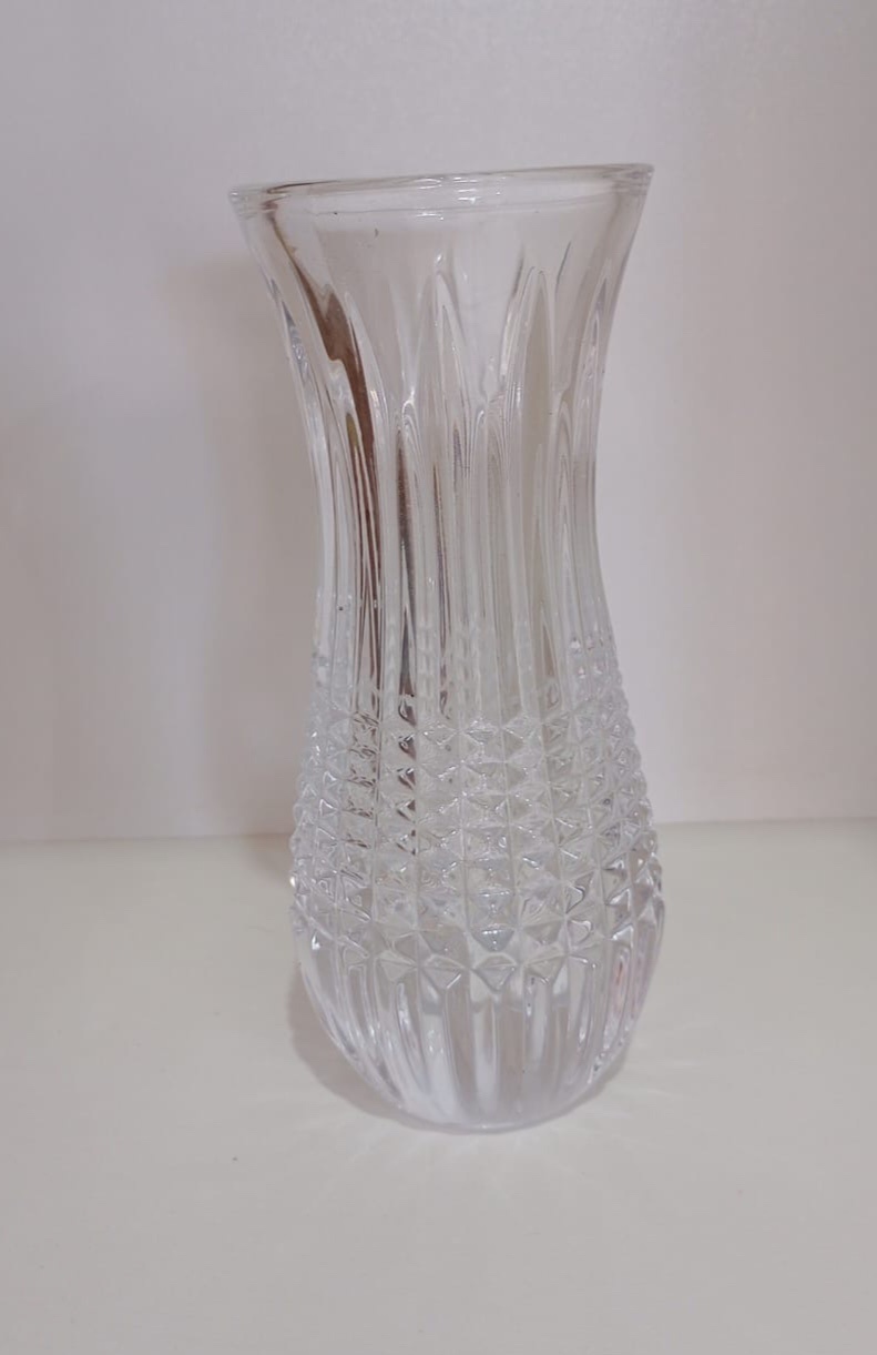 192- Vaso de Cristal "Queen" Transparente 6 Cm X 4 Cm X 15 Cm - PRIME DECOR RJ