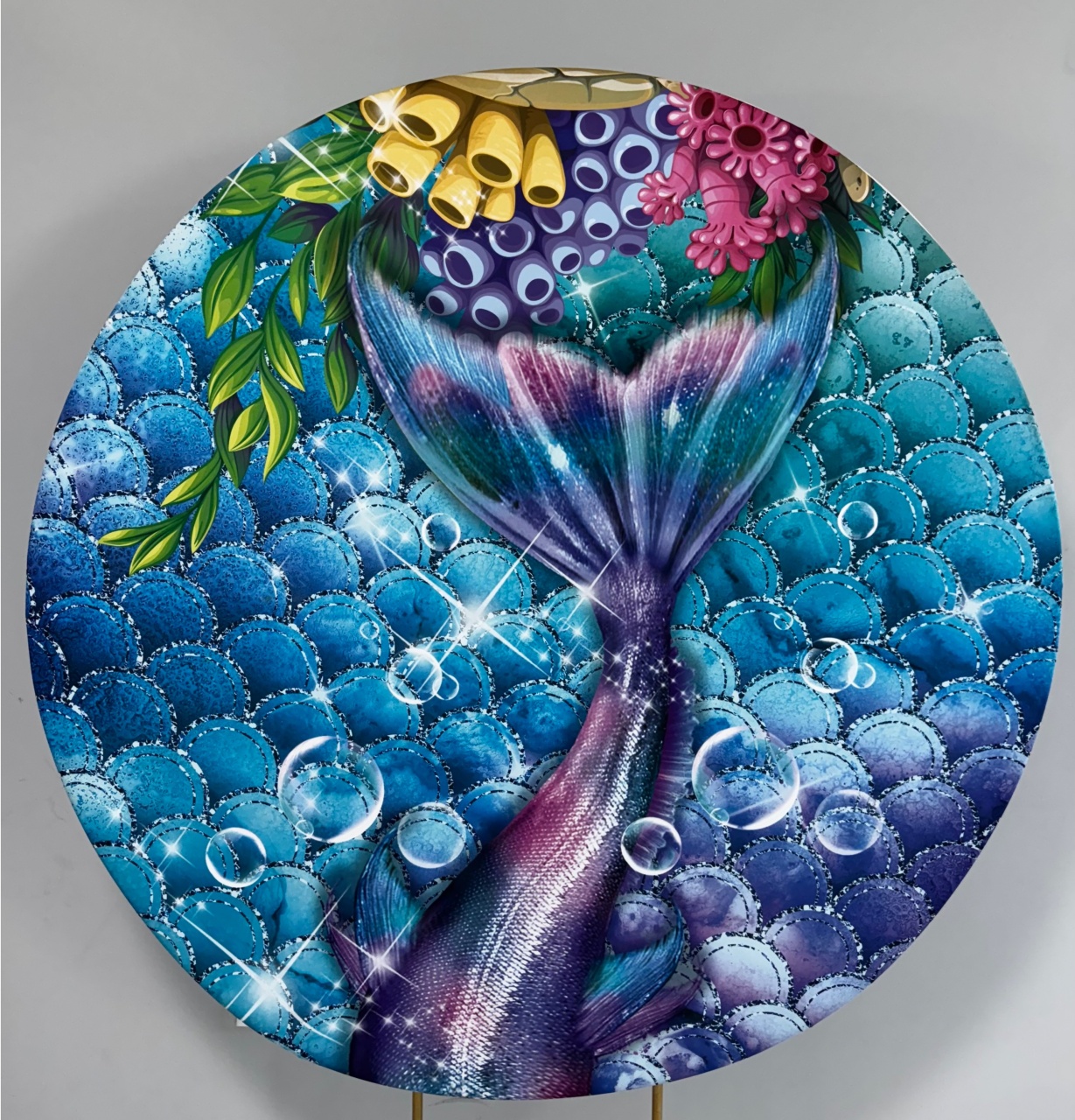 Cauda Sereia Painel Redondo 150X150 - PRIME DECOR RJ