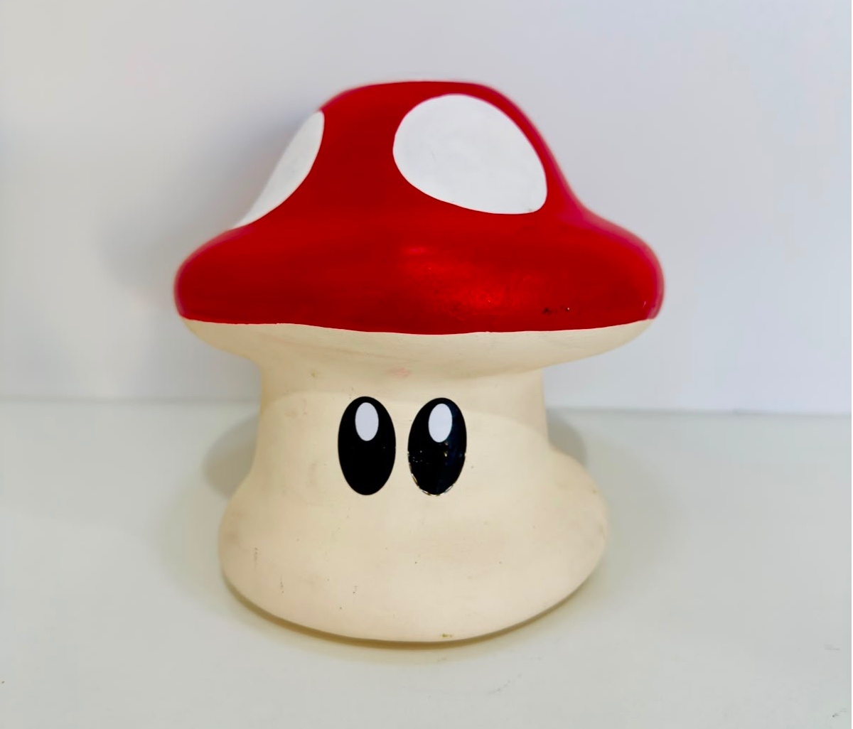 821- Cogumelo Do Mario Bros Enfeite de Ceramica 13 Cm Larg 14 Cm Alt - P - PRIME DECOR RJ