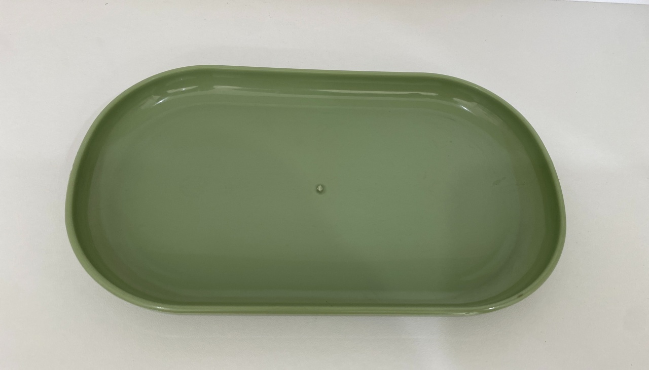 361- Bandeja Plastico Prime Oval Verde Eucalipto 22 Cm Comp X 13 Cm Larg X 2 Cm Alt - P - PRIME DECOR RJ