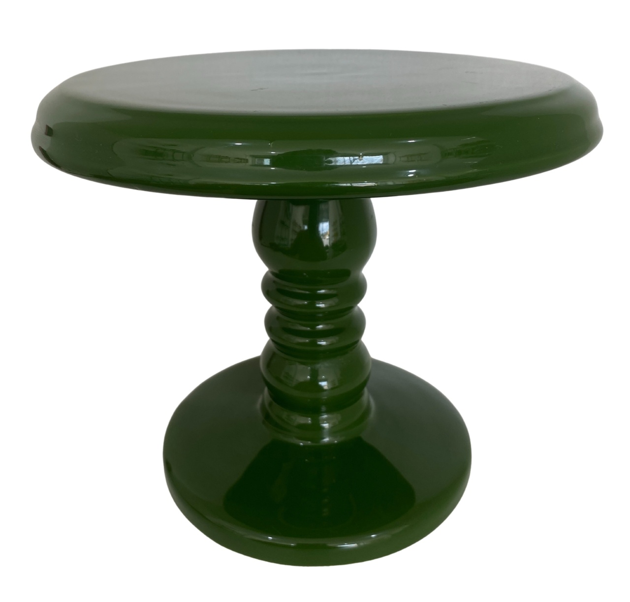 433- Boleira de Ceramica Detalhe Torneado Verde Floresta 22 Cm Larg X 19 Cm Alt - M   - PRIME DECOR RJ