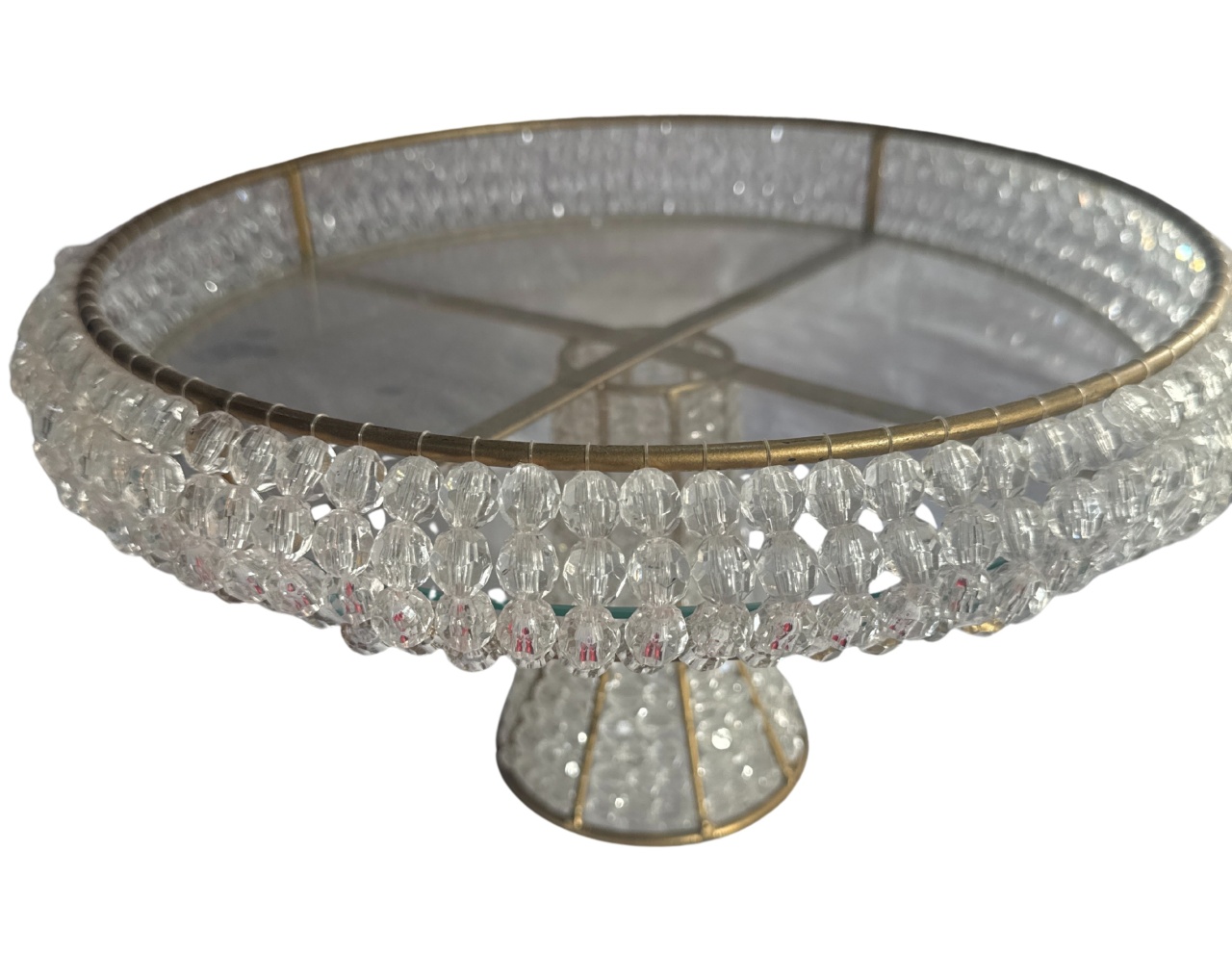 4- Boleira Aramada Ferro de Pedraria Cristal Para Doces 30Cm Larg X 15,5 Alt - P - PRIME DECOR RJ