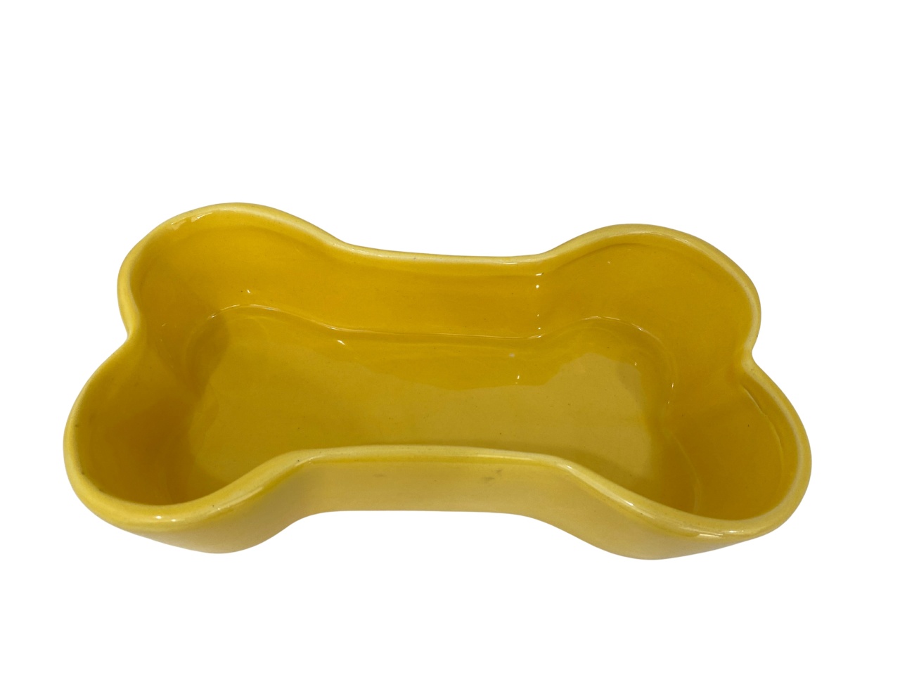 653- Bandeja de Ceramica Detalhe Osso Amarelo Banana 24 Cm Comp X 14 Cm Larg X 6 Cm Alt - M - PRIME DECOR RJ