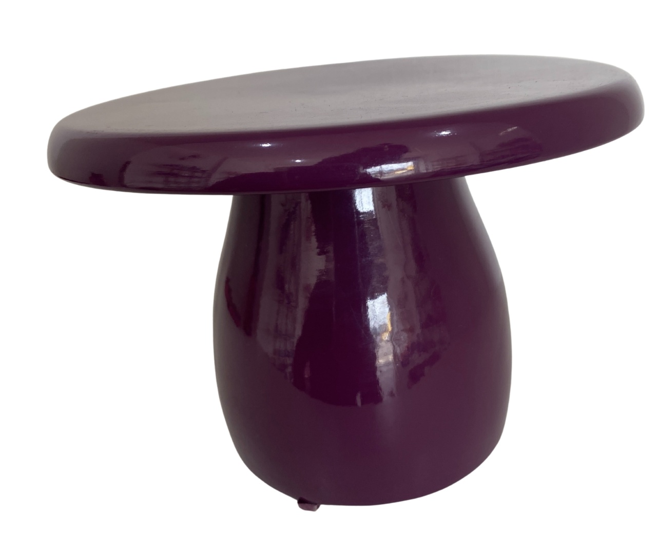 272- Boleira Ceramica Cogumelo Roxo Violet Larg 18 X 13 Alt Cm - P - PRIME DECOR RJ