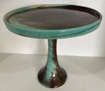 1107- Boleira de Ceramica Detalhe Pandora Verde Marrom 30 Cm Alt X 32 Cm Larg- G - imagem 2