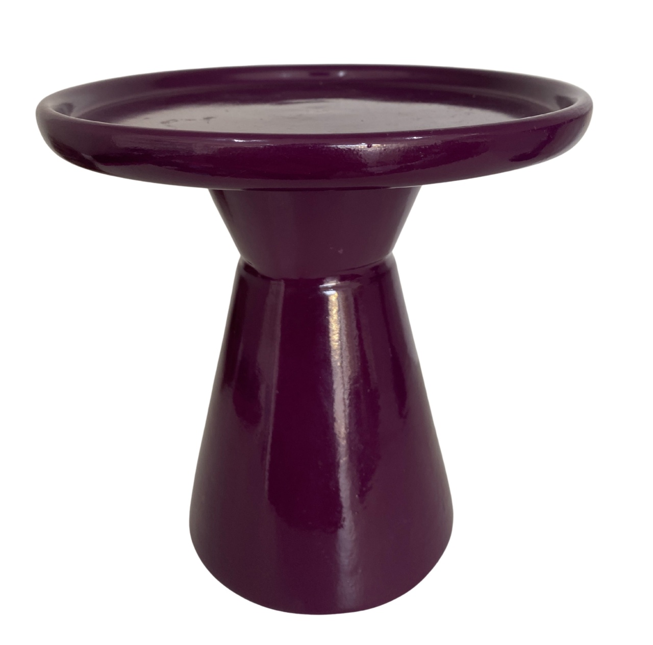 402- Boleira de Ceramica Detalhe Cone Roxo Violet 18 Cm Larg X 17,5 Cm Alt - P - PRIME DECOR RJ
