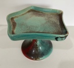 1109- Bandeja de Ceramica Detalhe Pandora / Estrela Verde Marrom 15 Cm Alt X 22 Cm Larg - P  - imagem 2