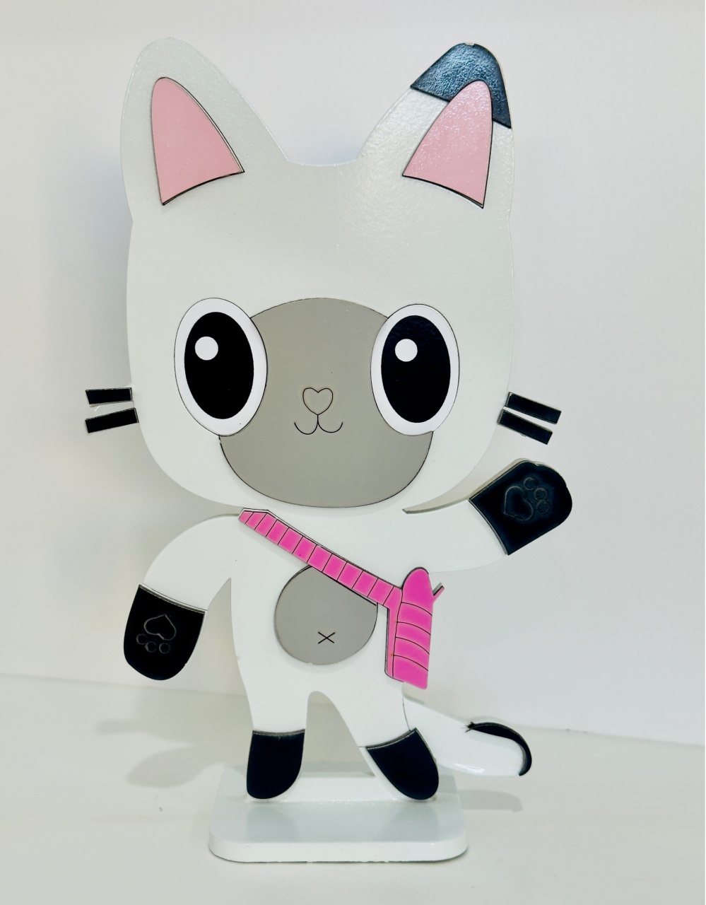 767- Gato Pandy Hey Gabby Enfeite de Madeira 17 Cm Larg X 28 Cm Alt - M - PRIME DECOR RJ