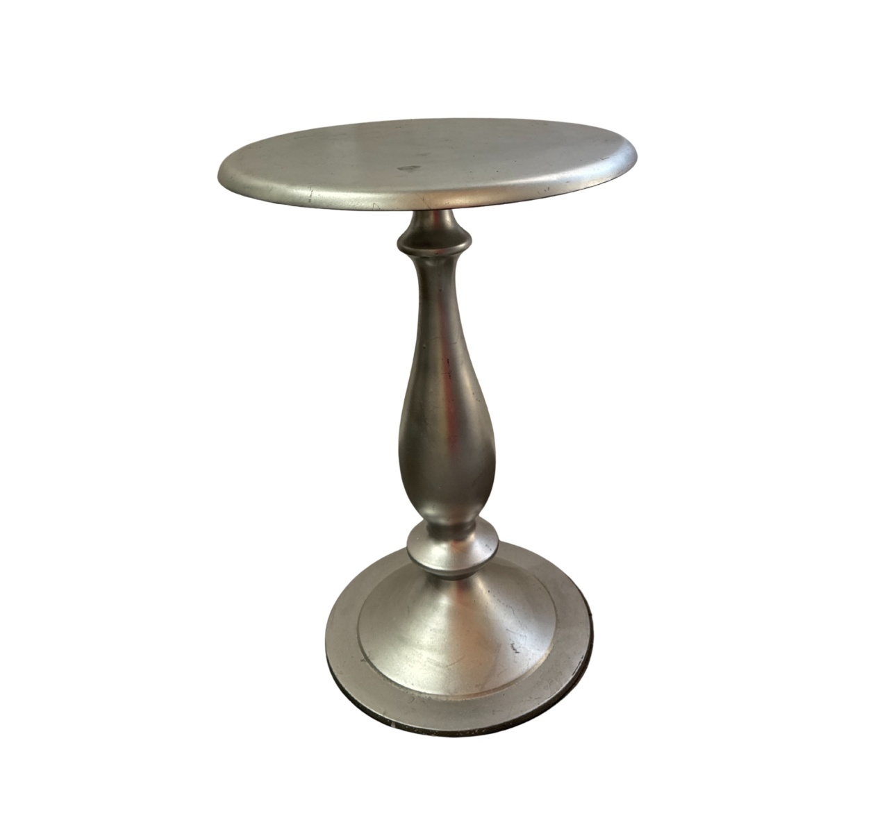 953- Mesa de Aluminio Redonda Prata 39 Cm Larg X 53 Cm Alt - P - PRIME DECOR RJ