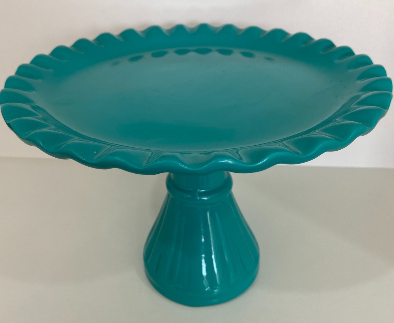 421- Boleira de Ceramica Detalhe Onda Azul Turquesa 24 Cm Larg X 16,5 Cm Alt - M - PRIME DECOR RJ