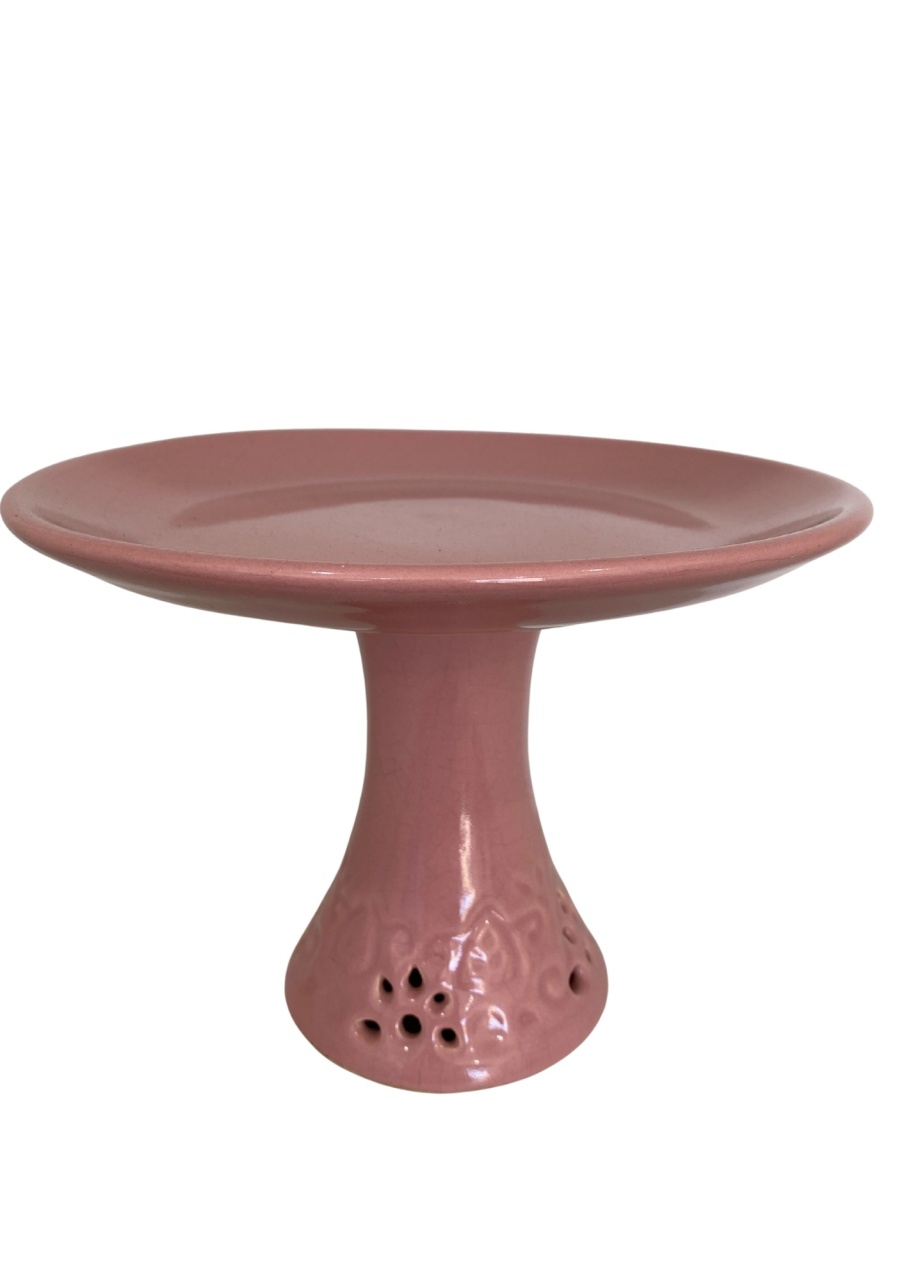 451- Boleira de Ceramica Rosa Blush 24,5 Cm Larg X 17 Cm Alt - M - PRIME DECOR RJ