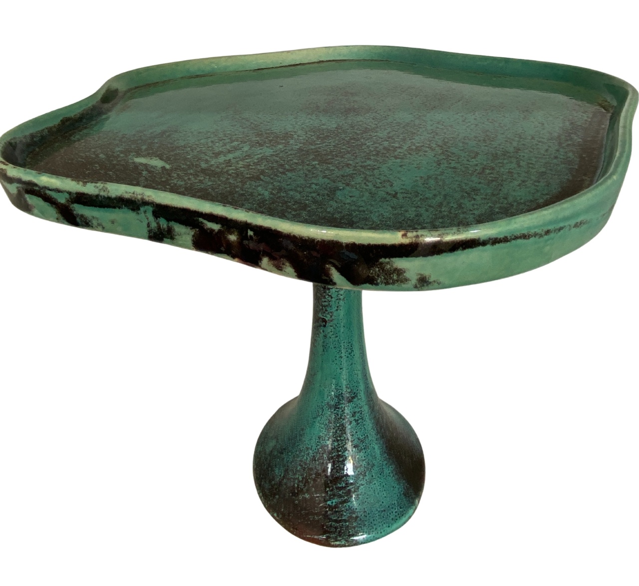 1118- Bandeja de Ceramica Detalhe Pandora / Estrela Verde Marrom 30 Cm Alt X 36 Cm Larg - G - PRIME DECOR RJ