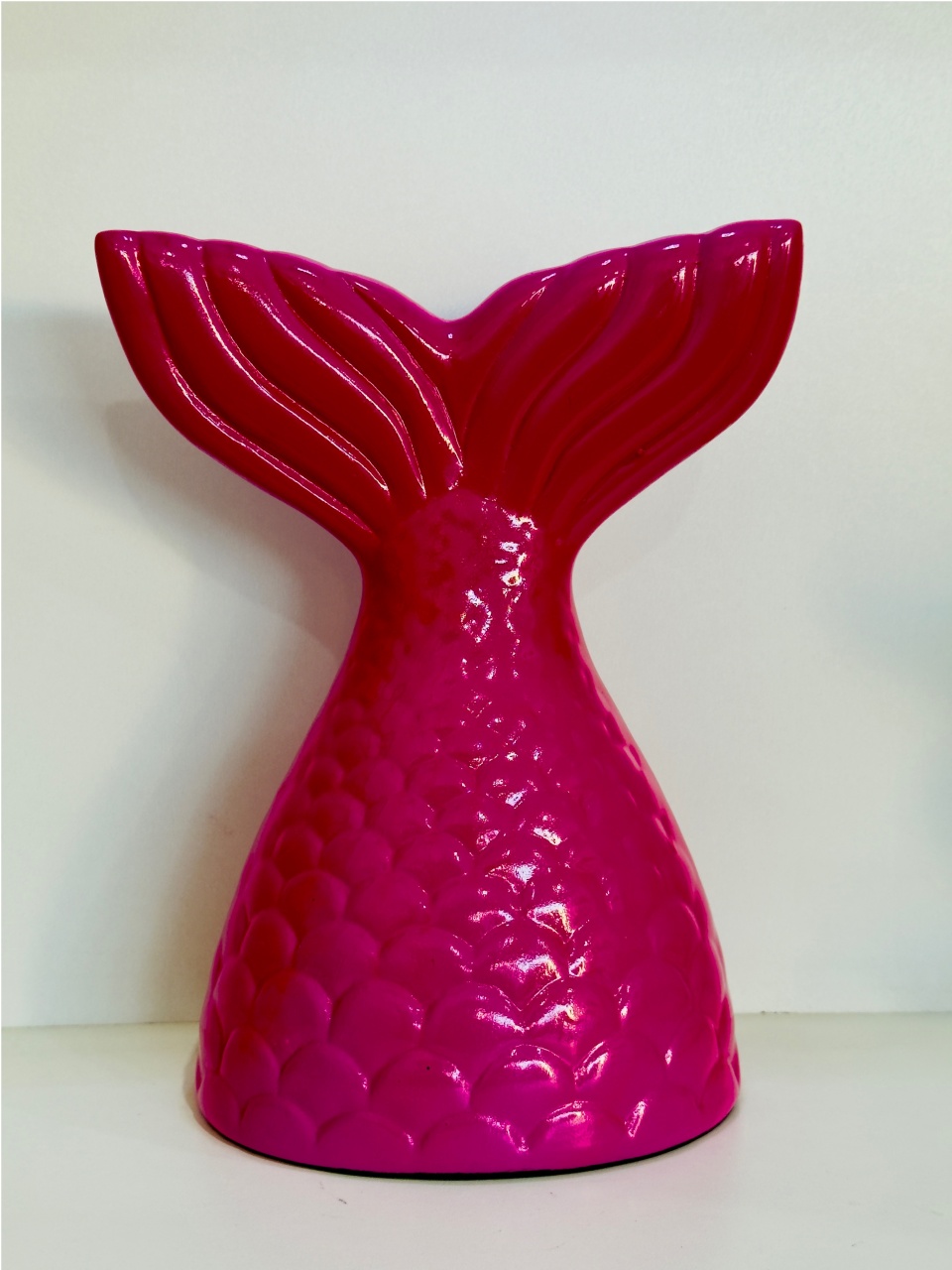 749- Calda de Sereia Rosa Pink Enfeite de Ceramica 19 Cm Larg X 25 Cm Alt - G - PRIME DECOR RJ