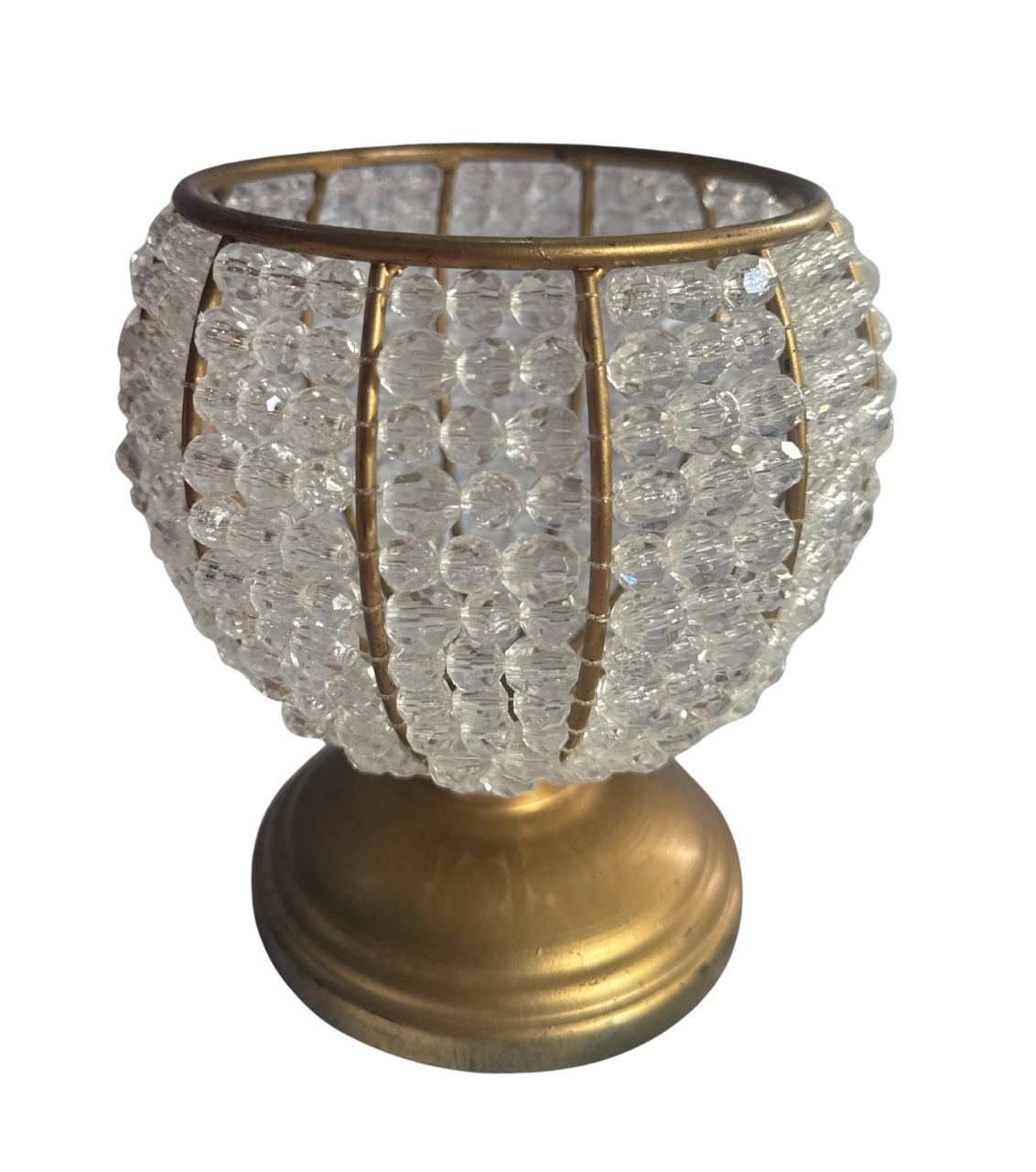 6- Vaso Arramado Ferro de Pedraria  Cristal Jarro 25Cm Larg X 17 Alt - P - PRIME DECOR RJ