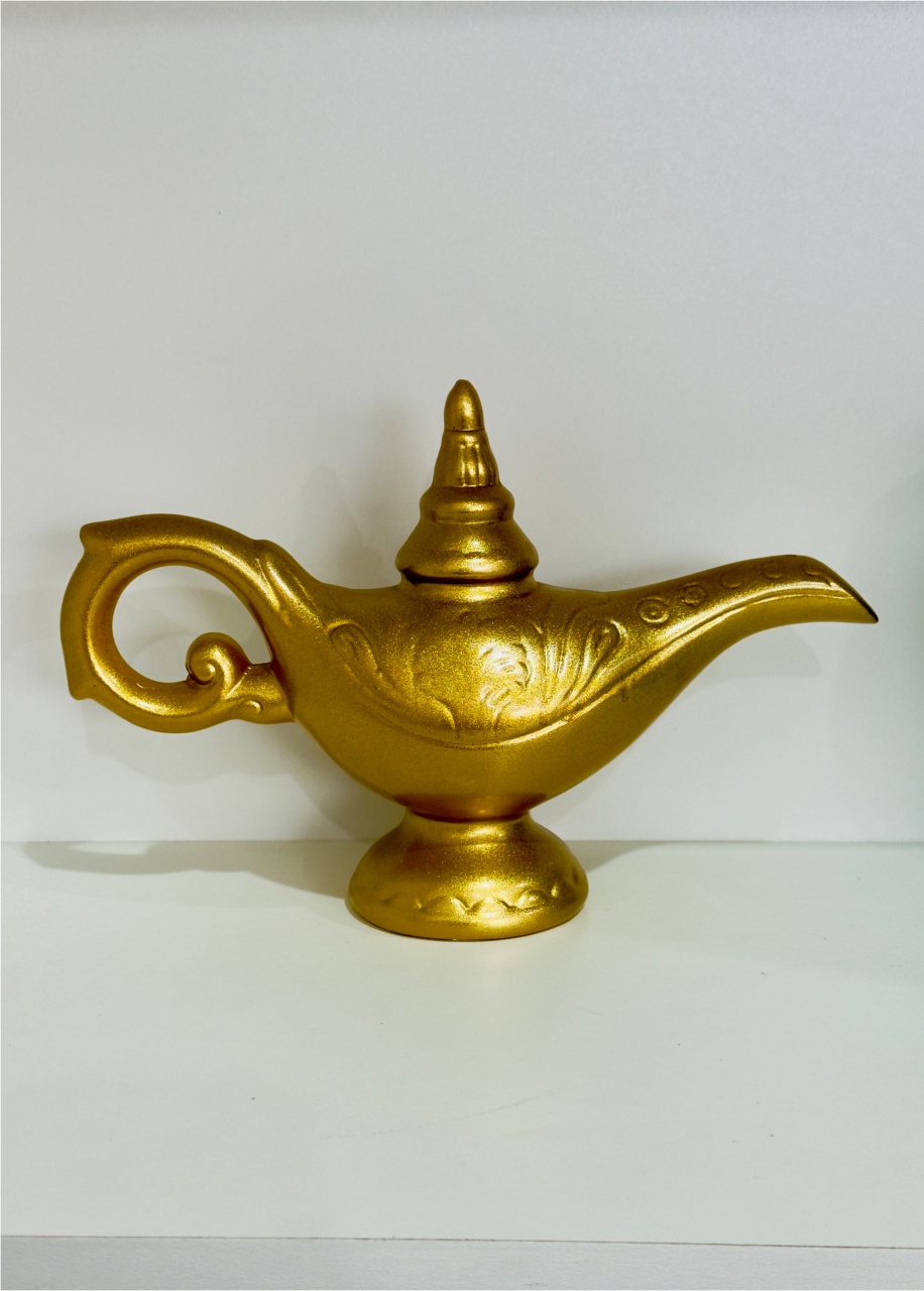 696- Lampada Magica Enfeite de Ceramica Detalhe Alladin 28 Cm Comp X 19 Cm Alt - M - PRIME DECOR RJ