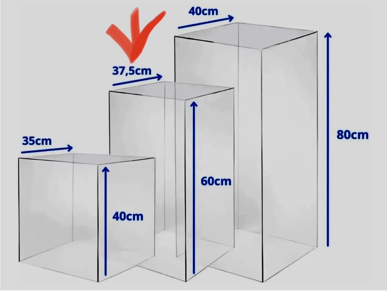 974- Cubo de Acrilico Transparente 33 Cm Larg X 60 Cm Alt - M - PRIME DECOR RJ