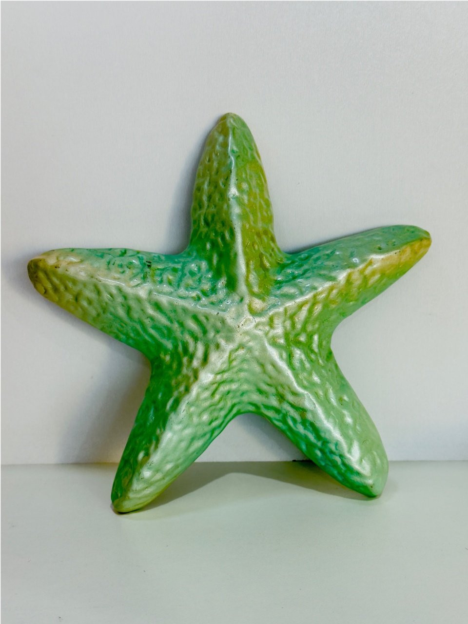 753- Estrela Do Mar Verde Fantasma Enfeite Ceramica 19 Cm Larg X 3 Cm Alt -P - PRIME DECOR RJ