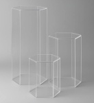 Trio de Cilindros Transparente Sextavado Hexagonal - imagem 1