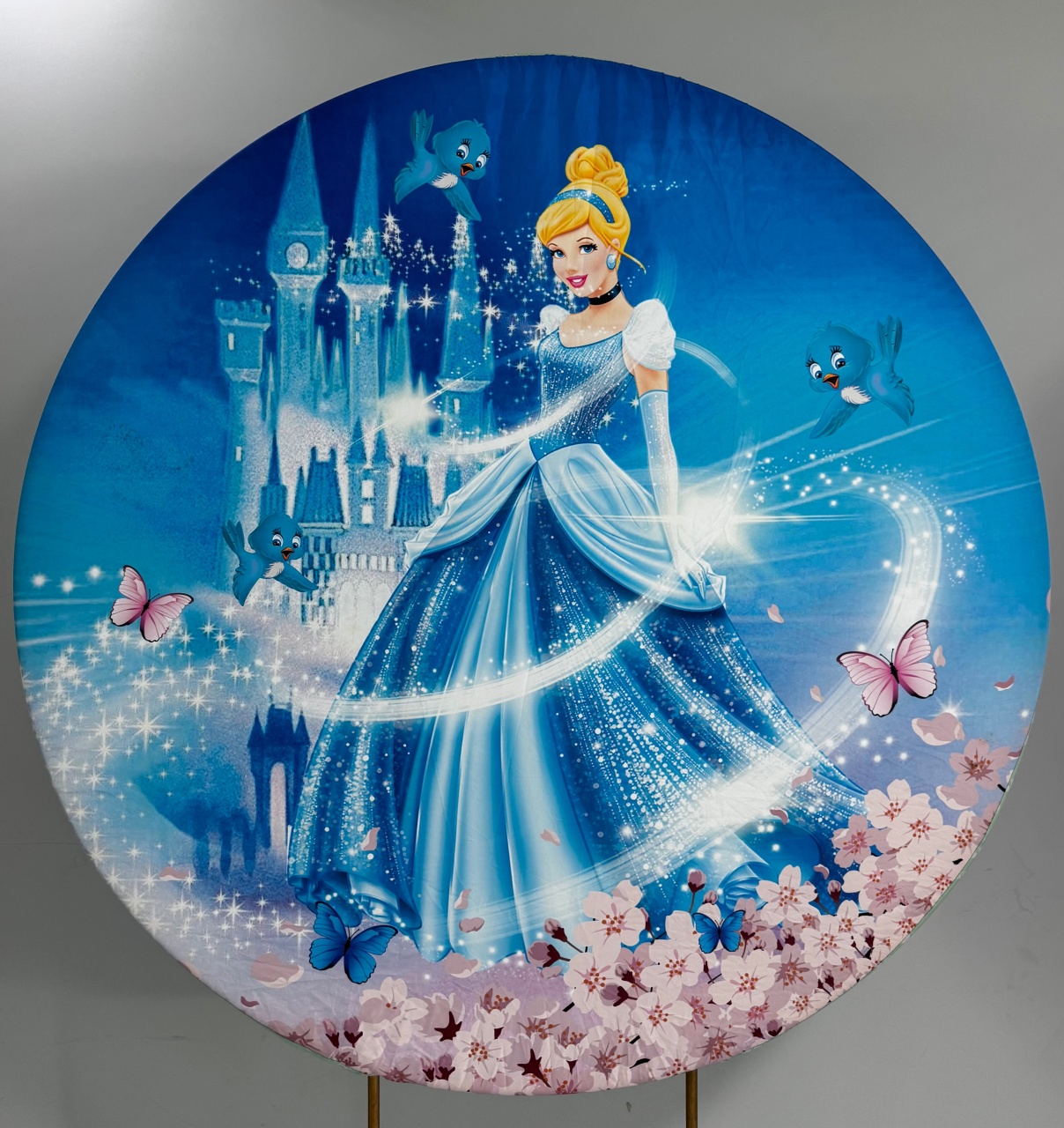 Cinderela Castelo Painel Redondo 1,30X130 - PRIME DECOR RJ