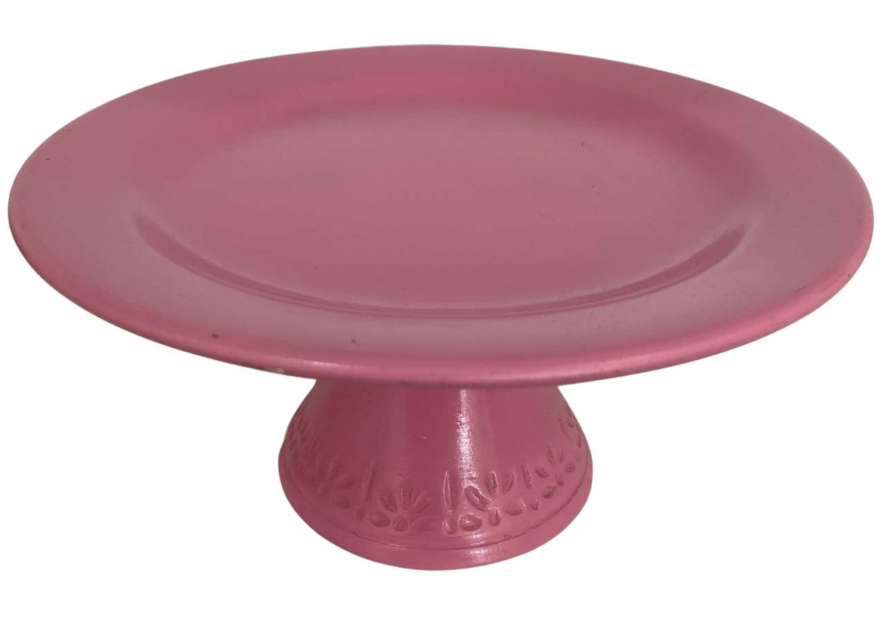 452- Boleira de Ceramica Rosa Cherry 24,5 Cm Larg X 11 Cm Alt - M - PRIME DECOR RJ