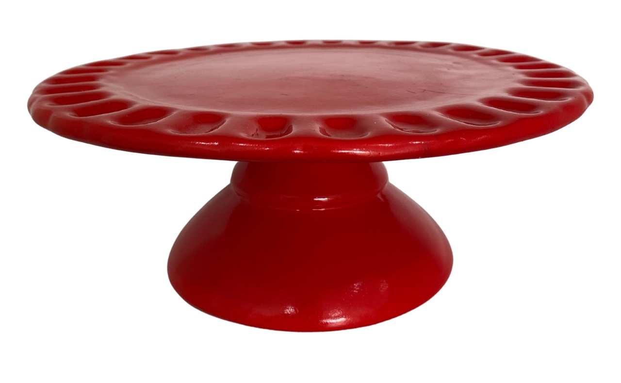 375- Boleira de Ceramica Glace Vermelho Sangue 27 Cm Larg X 10 Cm Alt - Gg - PRIME DECOR RJ