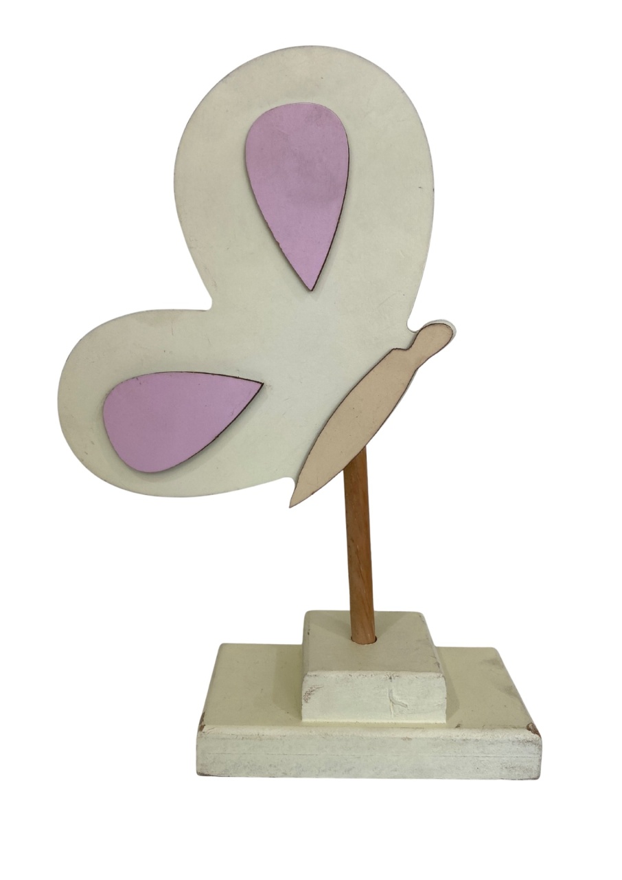 710- Borboleta Amarelo Mdf 25Cm Altura X18Cm Largura  - PRIME DECOR RJ