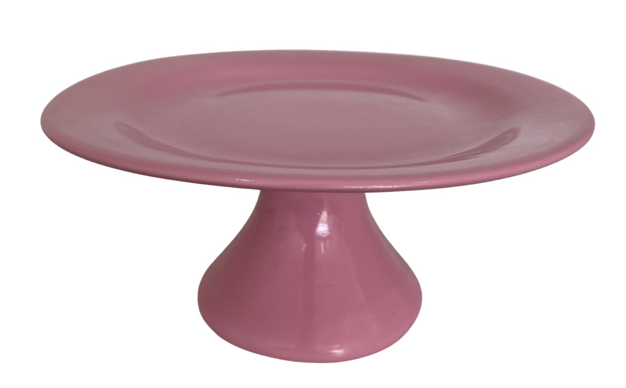 450- Boleira de Ceramica Rosa Cherry  24,5 Cm Larg X 11 Cm Alt - M - PRIME DECOR RJ
