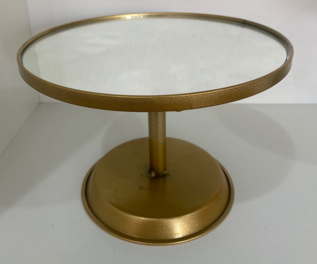 859- Boleira de Ferro Dourada Redonda Com Espelho 20 Cm Larg X 15 Cm Alt - P - PRIME DECOR RJ