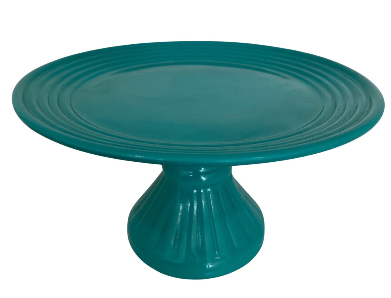 414- Boleira de Ceramica Detalhe Romana Azul Turquesa 23,5 Cm Larg X 13 Cm Alt  - M - PRIME DECOR RJ