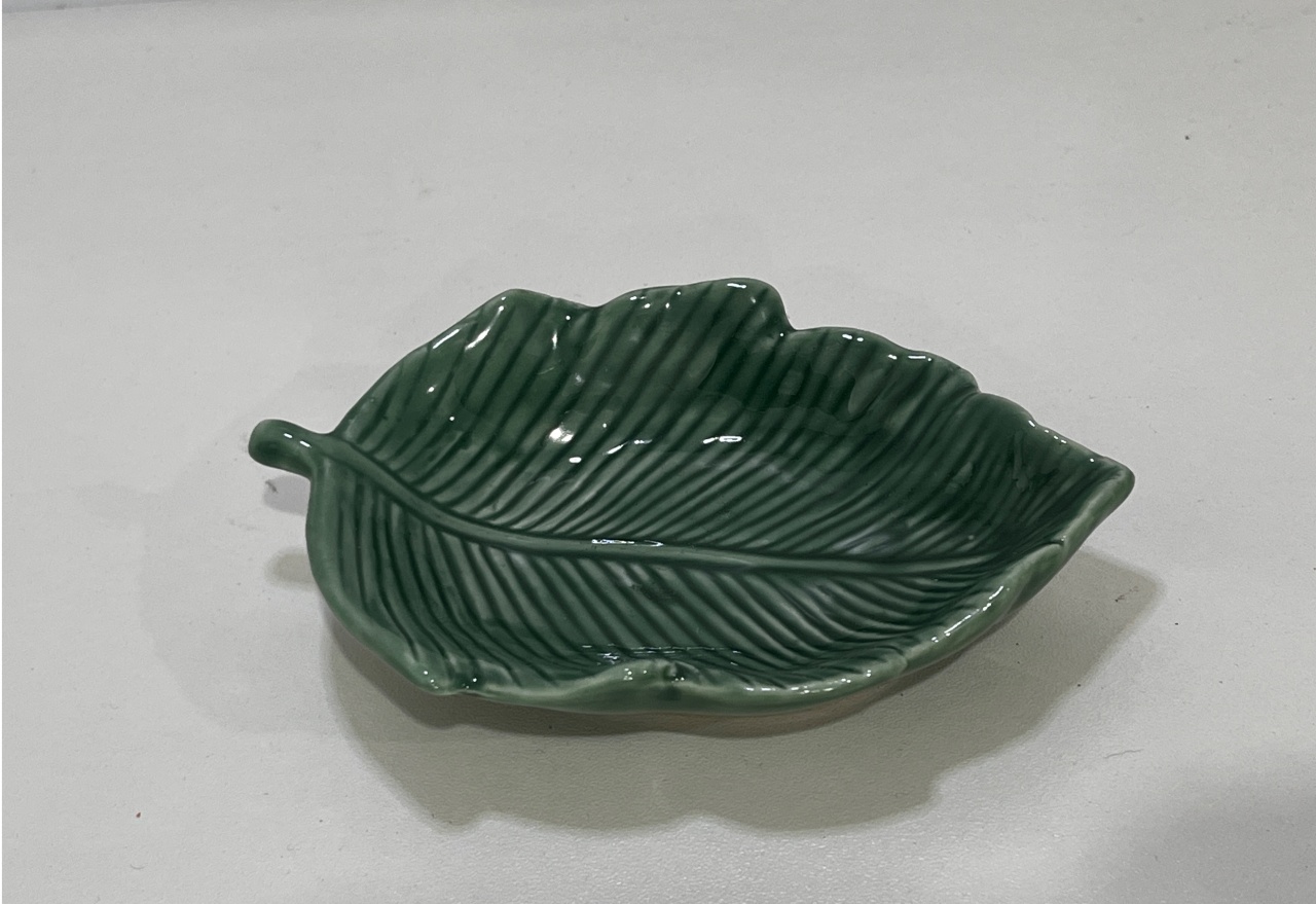 688- Folha Decorativa Verde Pp 12X8X3Cm - PRIME DECOR RJ