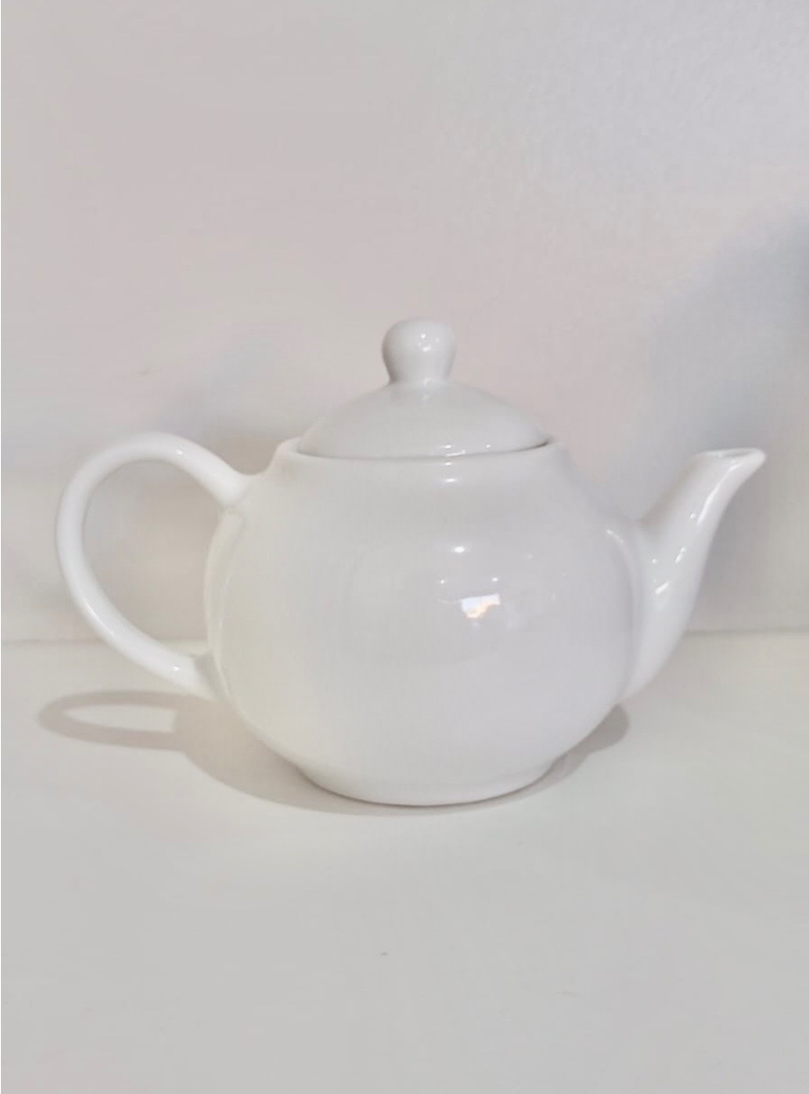 553- Bule de Ceramica Branco 19 Cm Comp X 13 Cm Alt - M - PRIME DECOR RJ