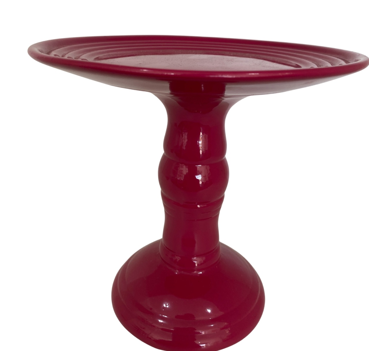 387- Boleira de Ceramica Detalhe Romana Rosa Fuscia 17 Cm Larg X 16 Cm Alt - P - PRIME DECOR RJ