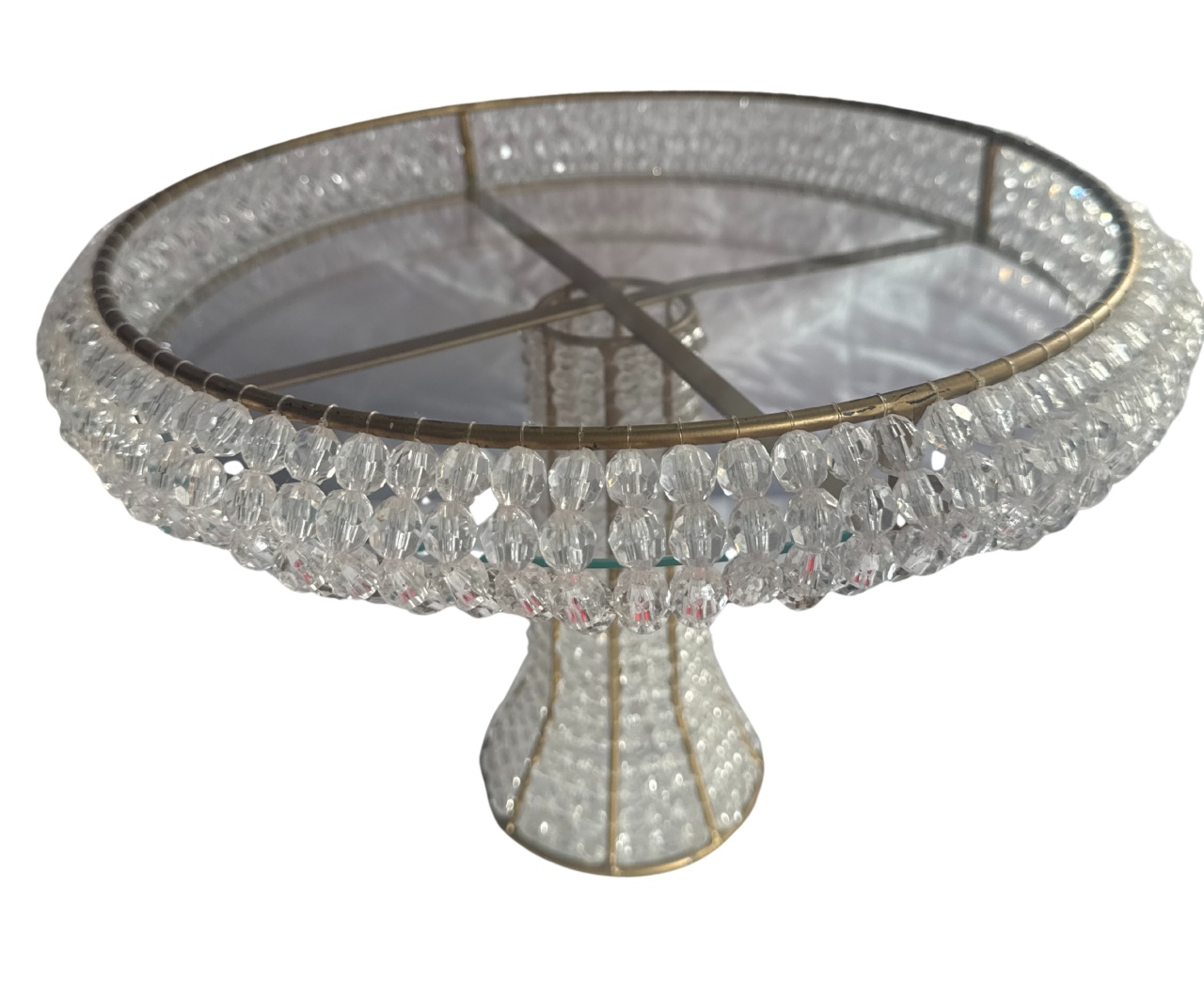 3- Boleira  Aramada Ferro de Pedraria Cristal Para Doces 30Cm Larg X 19,5 Alt - M - PRIME DECOR RJ