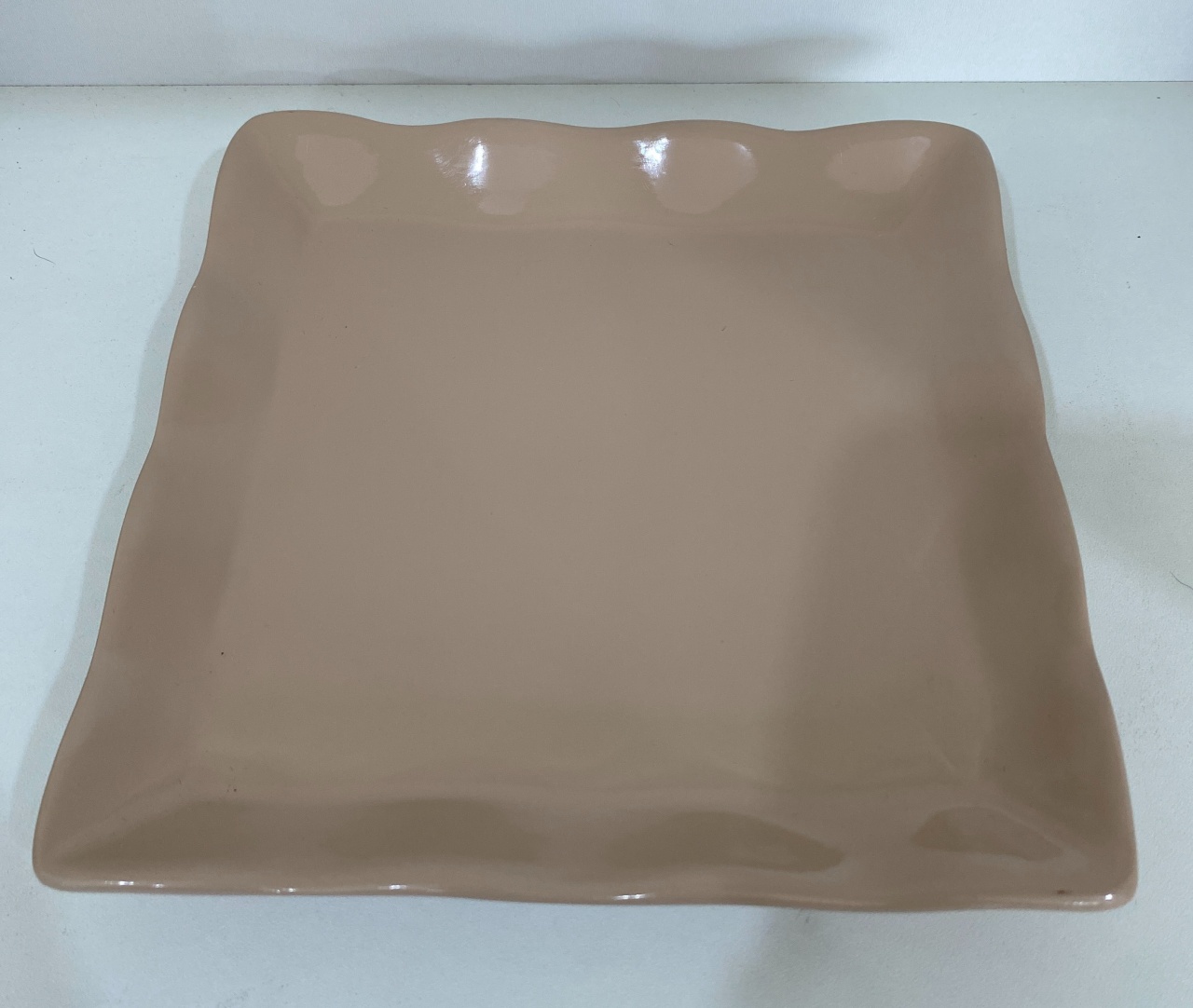 280- Bandeja de Ceramica Quadrada  S/ Apoio Nude 19,5 Larg X 3 Alt Cm - M  - PRIME DECOR RJ