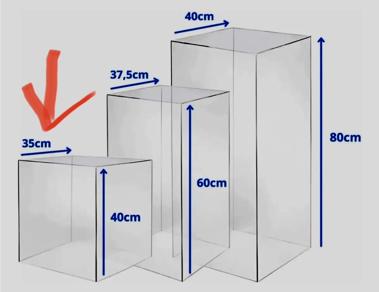 973 - Cubo de Acrilico Transparente 30 Cm Larg X 40 Cm Alt - P - PRIME DECOR RJ