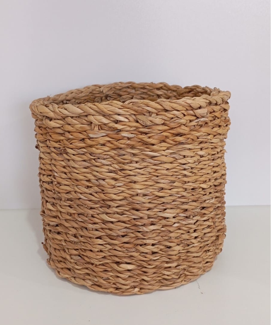 Cesto Decorativo Fibra Natural 18Cm de Alt X 21Cm Lar - PRIME DECOR RJ