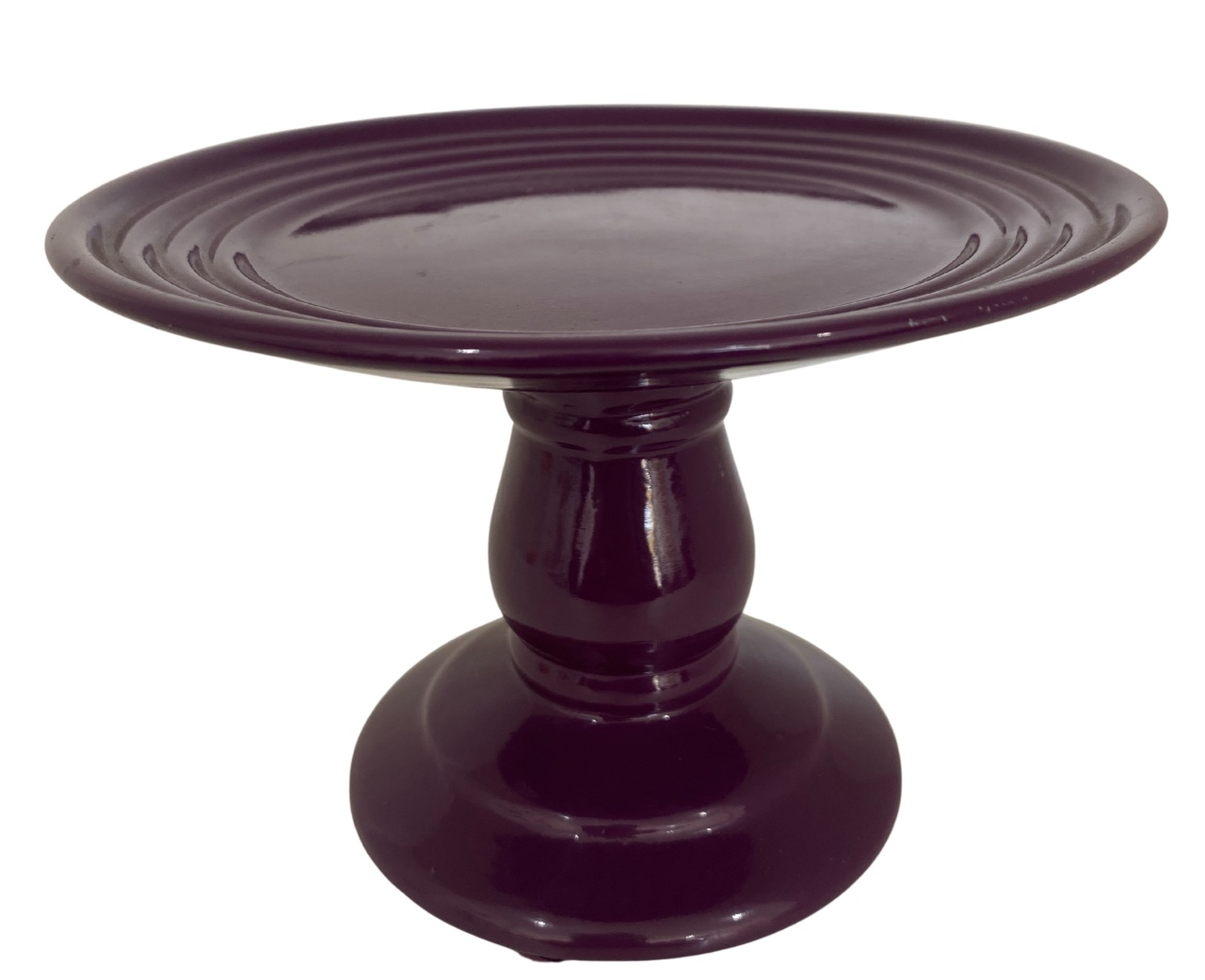 398- Boleira de Ceramica Detalhe Romana Roxo Violet 17 Cm Larg X 12 Cm Alt - P - PRIME DECOR RJ