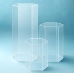 Trio de Cilindros Transparente Sextavado Hexagonal - imagem 2