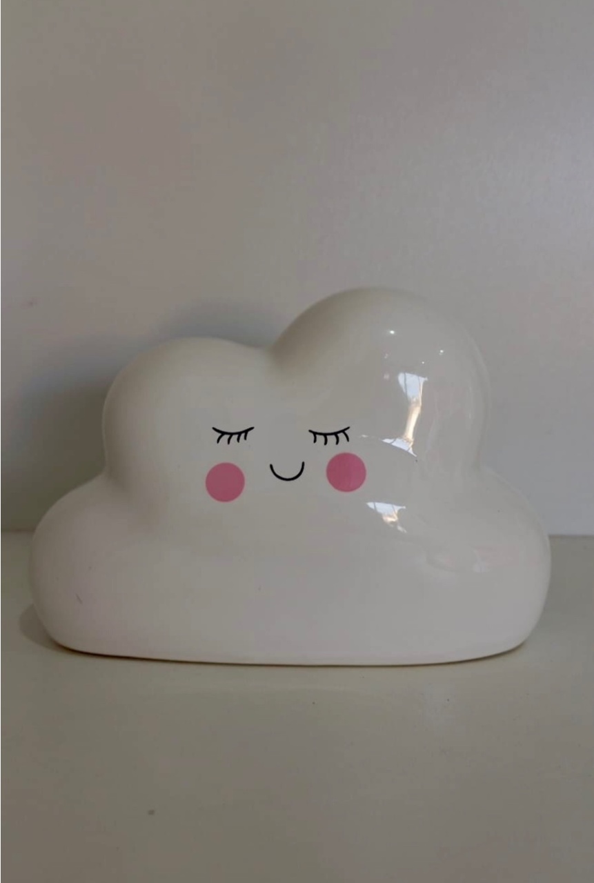 692- Nuvem Branca Enfeite de Porcelana 15,5 Cm Comp X 11 Cm Alt- P - PRIME DECOR RJ