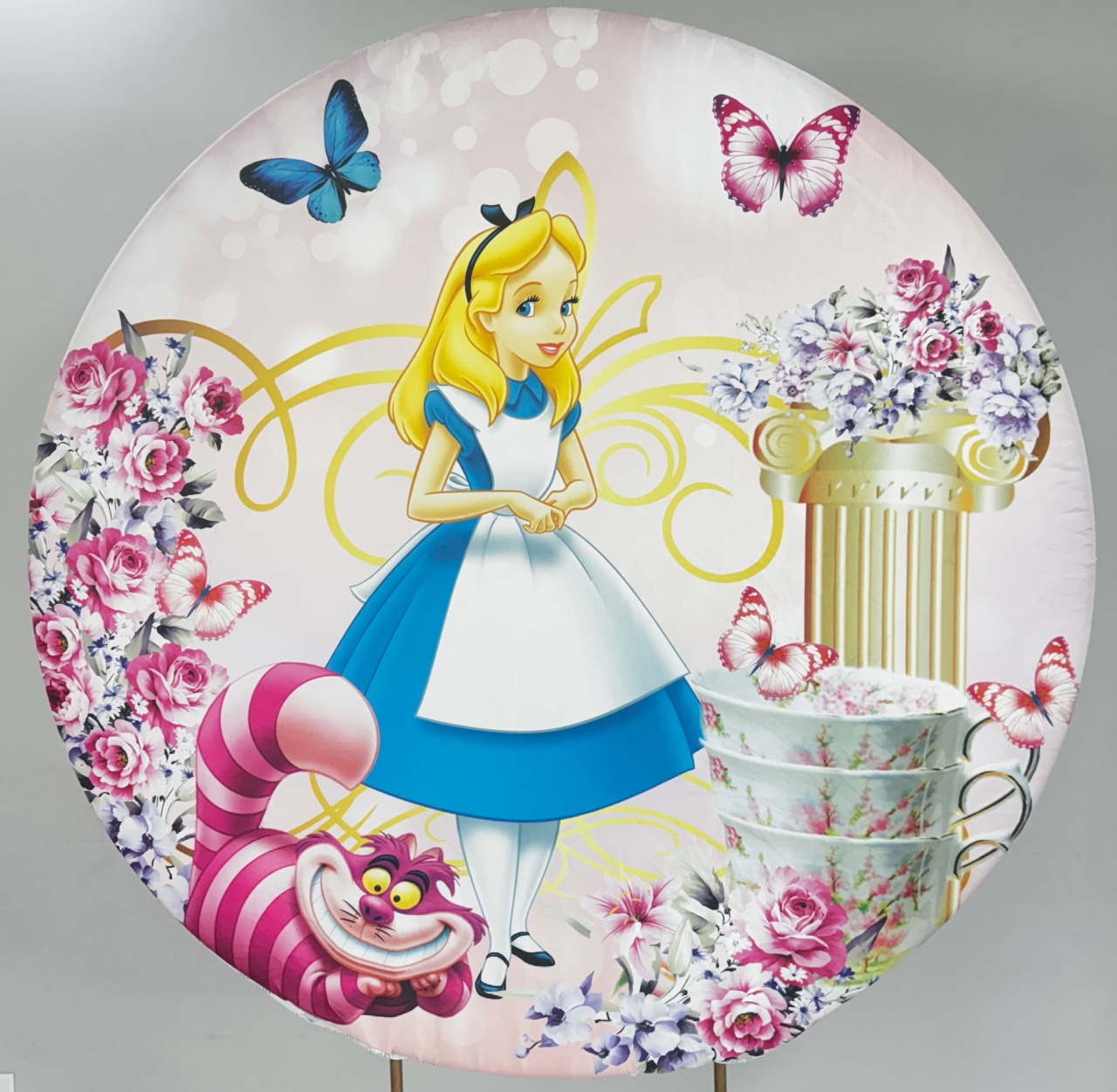 Painel Alice No País das Maravilhas - Rosa Gato - Microfibra 1.3 - PRIME DECOR RJ