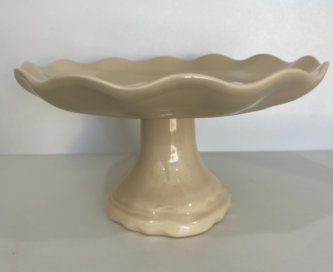 440- Boleira de Ceramica Detalhe Onda Palha 25 Cm Larg X 13 Cm Alt G - PRIME DECOR RJ